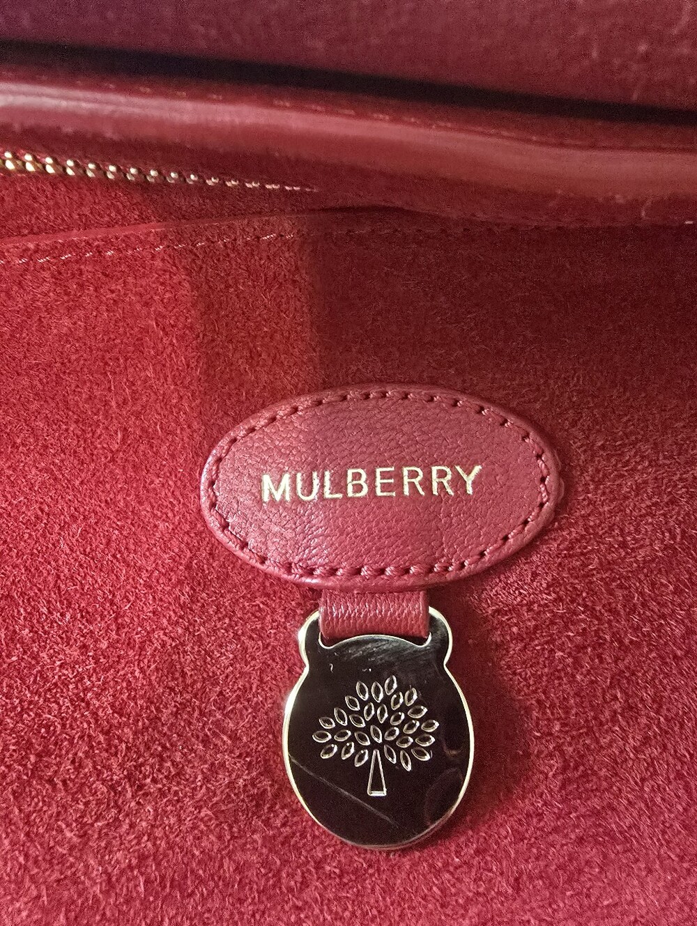 Mulberry Red Leather Top-Handle Satchel - Picture 7 of 8